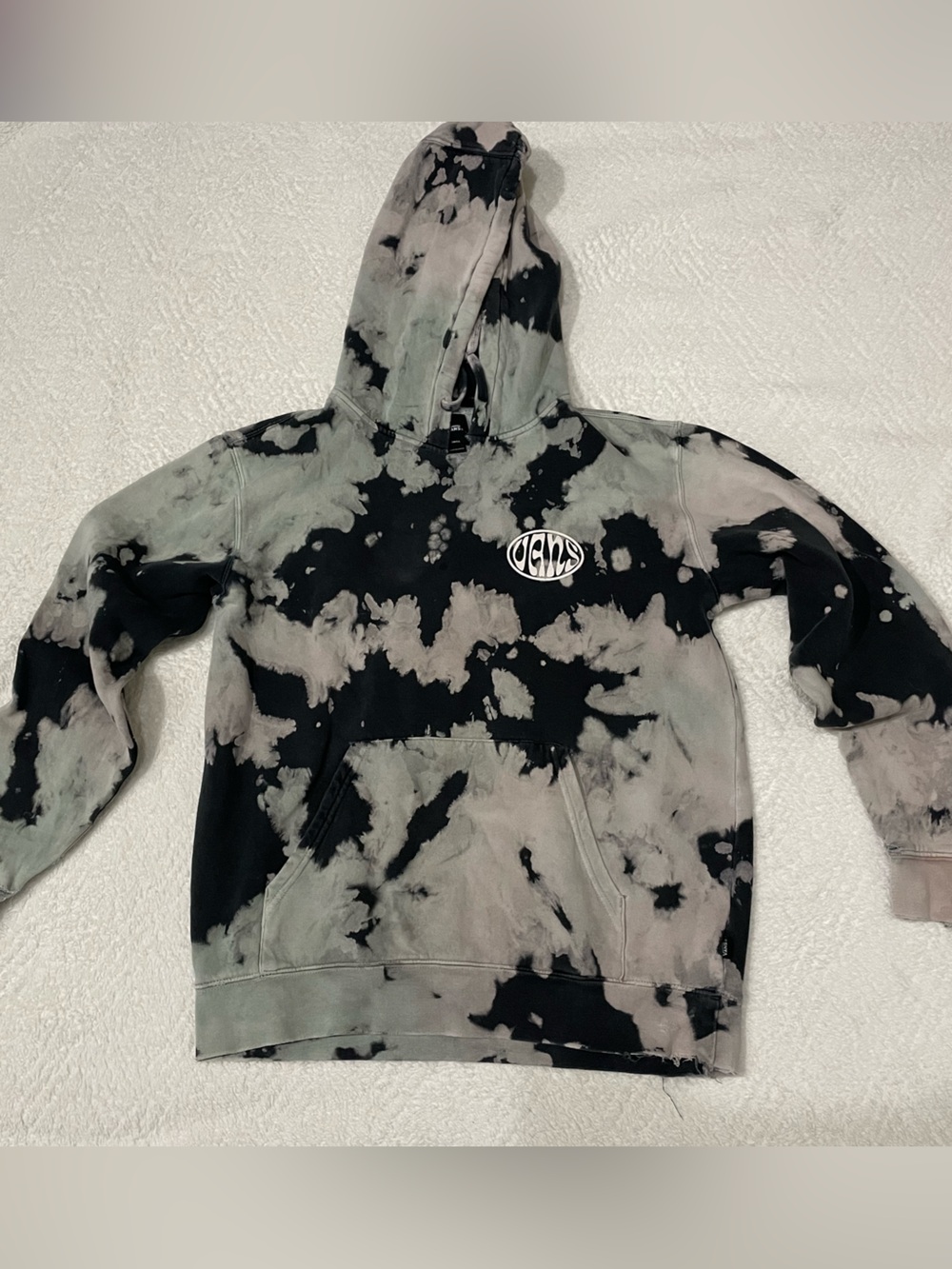 Vans Black & Gray Bleach Tie-Dye Pullover Hoodie